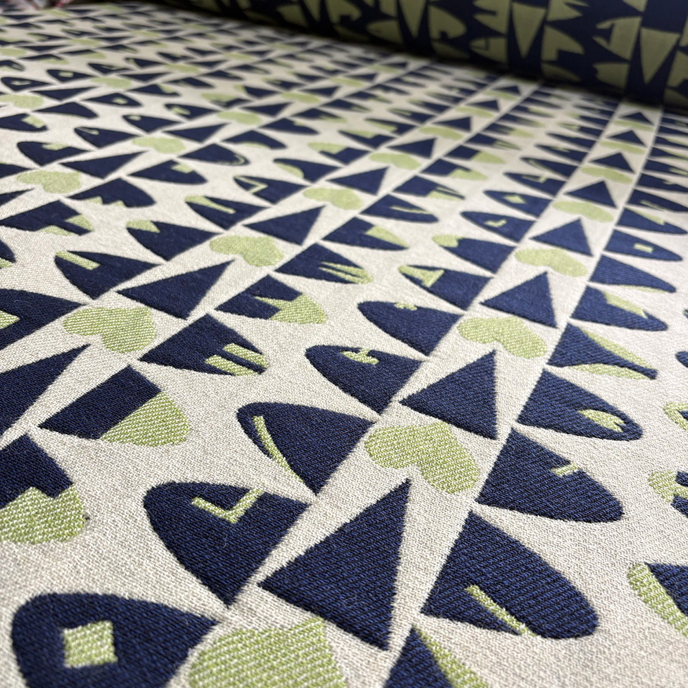 Bugail y mynydd - Blue, lime and ecru colours